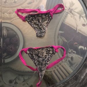 2 Cheetah pink thongs
